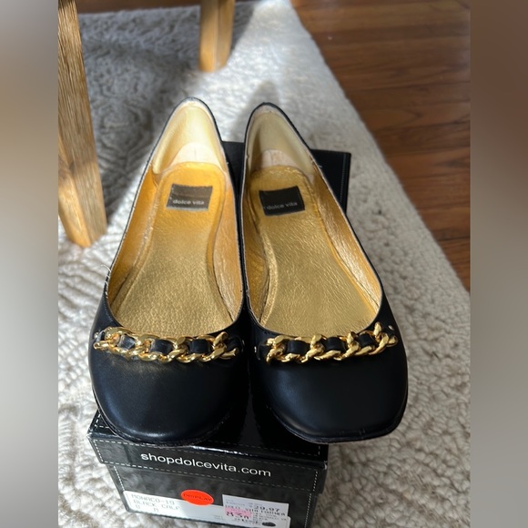 Dolce Vita flats with gold chain . Monaco size 8 - Picture 5 of 6